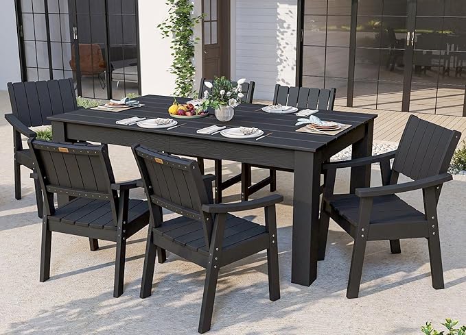 ZHUSI Patio Table and Chairs Set, Outdoor Table and Chairs, HDPE Outdoor Dining - Image 3