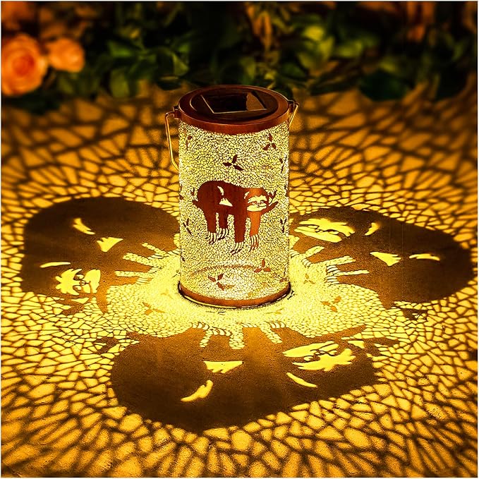 Sloth Solar Lanterns Outdoor Waterproof Hanging Solar Lights Sloth Gifts by EZTZEN