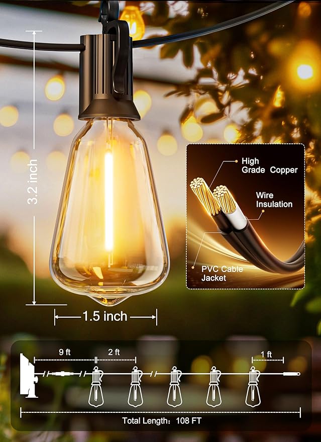 Brightown Solar Lights Outdoor Waterproof 108FT - Image 3