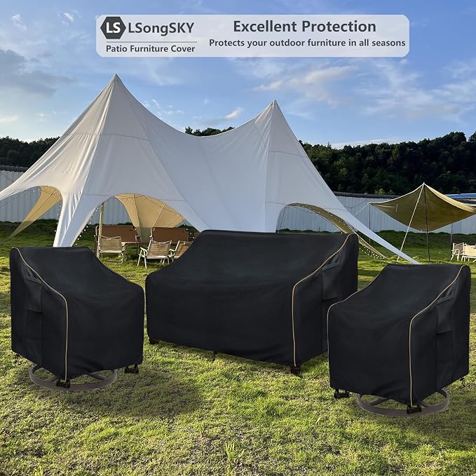 Outdoor Swivel Lounge Chair Cover 2 Pack, 35 W x 37 D x 38.5 H inches, 100% - Image 6
