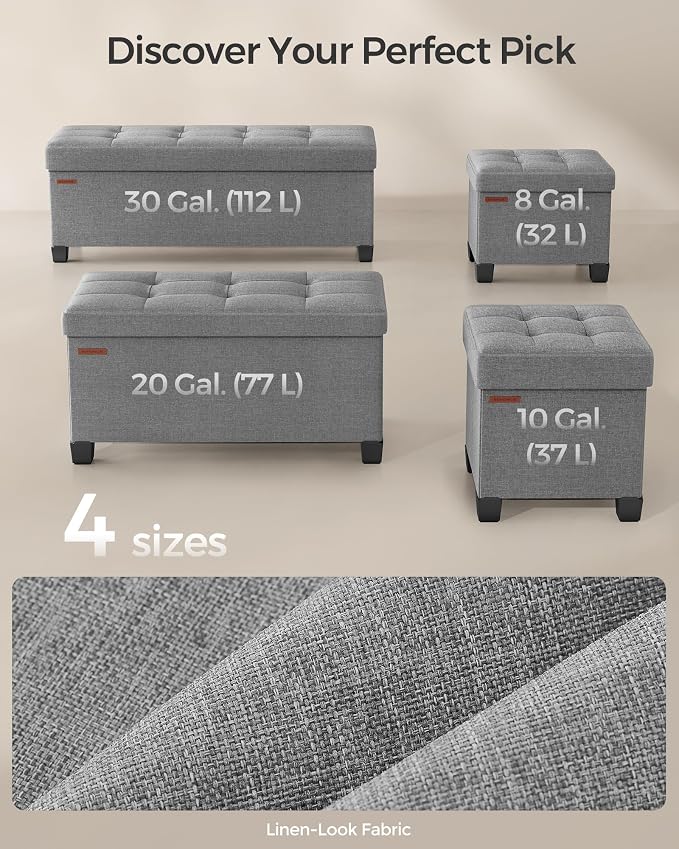 SONGMICS Storage Ottoman, Small Ottoman Foot Rest - Image 6