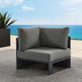 Modway Tahoe Aluminum Outdoor Sectional Corner Chair in Gray Charcoal by Modway