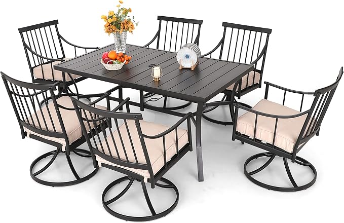 PHI VILLA 7 Pieces Outdoor Dining Set by PHIVILLAThepioneerofcomfortablehouseholdsupplies
