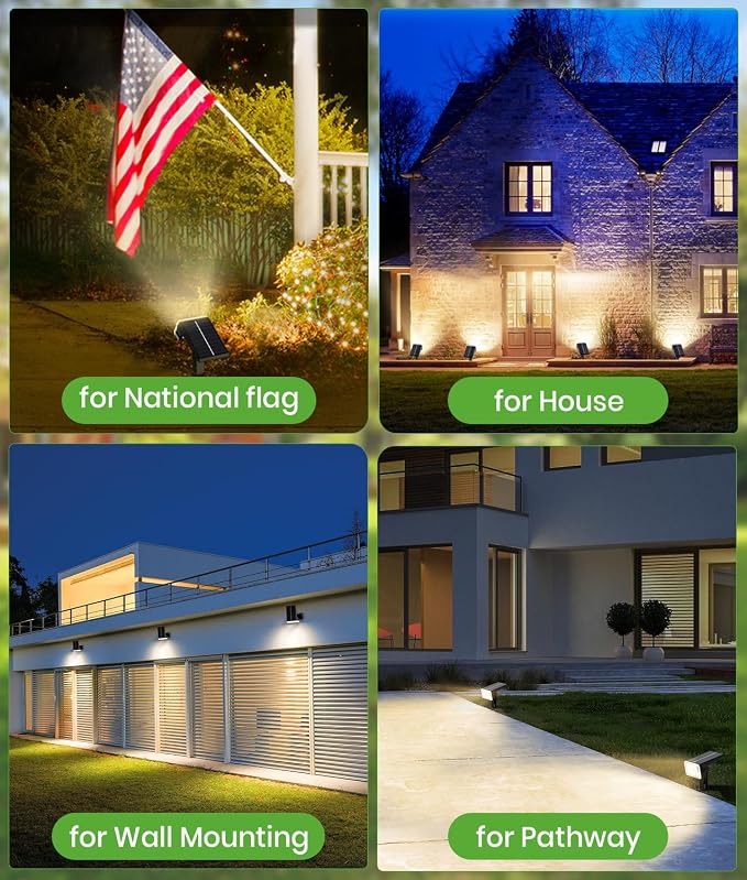Large Panel Solar Spot Lights Outdoor 4 Pack, Solar Flood Lights Waterproof IP67 - Image 5