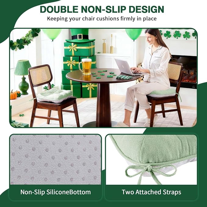 BETU Chair Cushions for Dining Chairs Set of 2, 3.5" Thick Kitchen Table Chair - Image 2