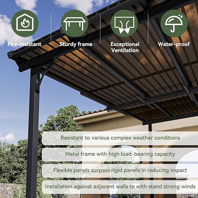 Aoxun 10' x 12' Gazebo for Patio, Gazebo Pergola - Image 6
