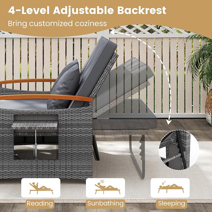 Tangkula Patio Rattan Daybed - Image 5