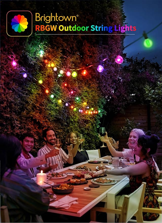 Brightown RGBW Outdoor String Lights, 58FT LED Patio Lights - Image 7