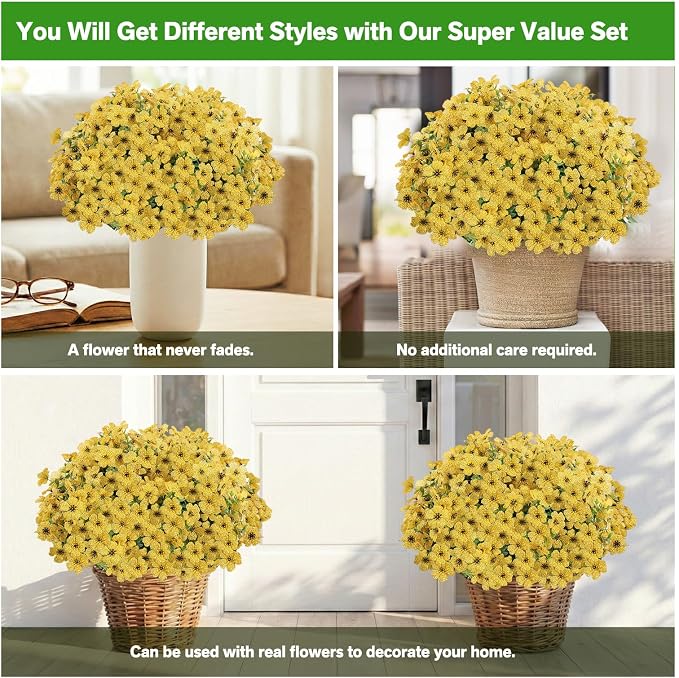 Artificial Flowers for Outdoor, Silk Flowers No Fade Fake Plastic Flowers UV - Image 5