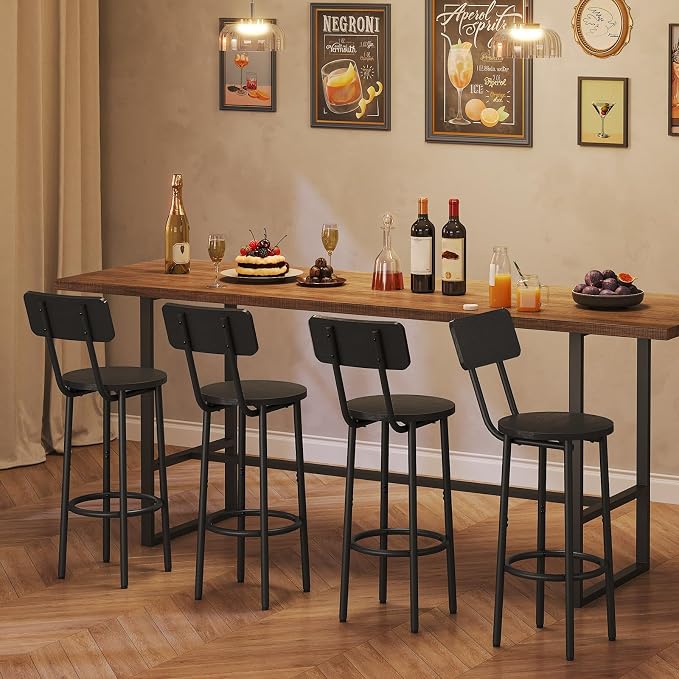 HOOBRO Bar Stools, 25.2" Bar Chairs - Image 4