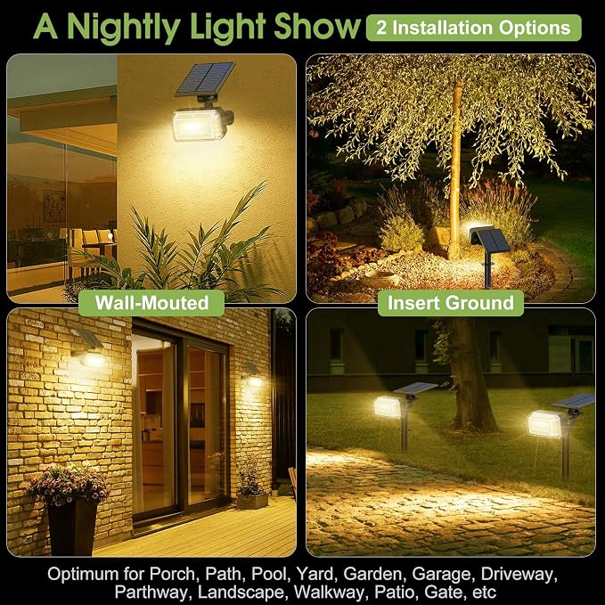102 LED Solar Spot Lights Outdoor Waterproof IP65, Adjustable Landscape - Image 5