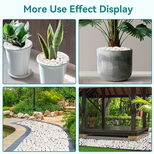 5 lbs White Rocks for Landscaping, 1-2 inch Decorative Rocks for Plants Indoor - Image 6