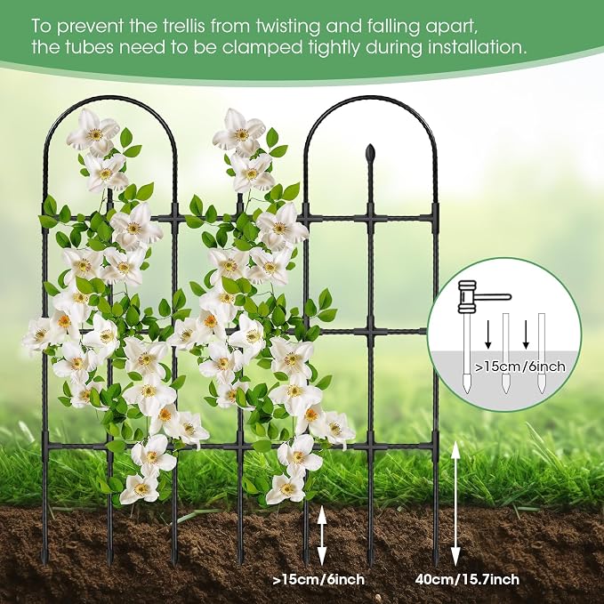 Trellis for Climbing Plants Outdoor, 47.2" H Garden Trellis, Rustproof Garden - Image 5