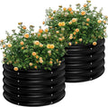AHEONLAR 2 Pack 2x2x1.5ft Round Galvanized Raised Garden Bed Outdoor Metal by AHEONLAR