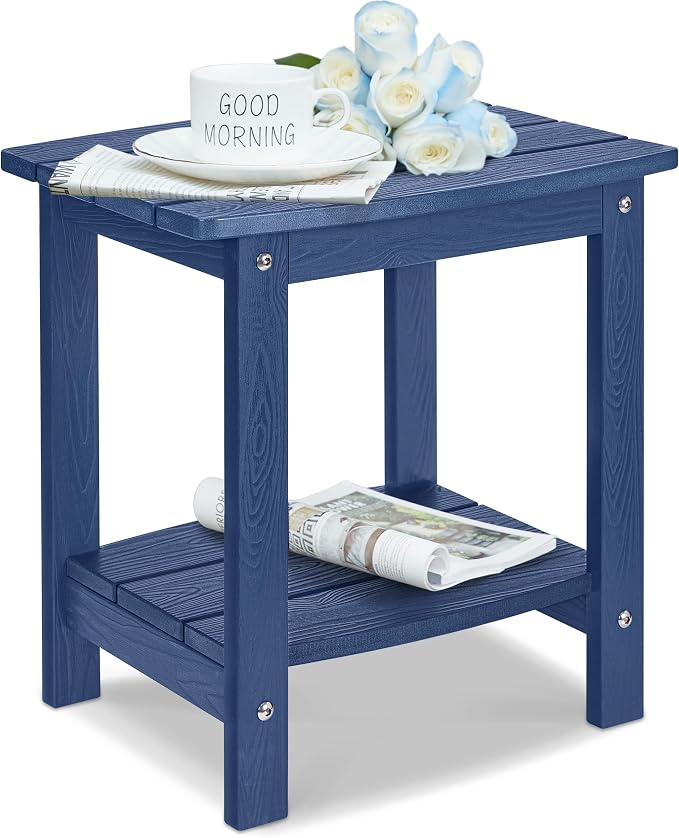 Y&M Outdoor Side Table, HIPS Adirondack Small Double Layer Table, Waterproof by YM