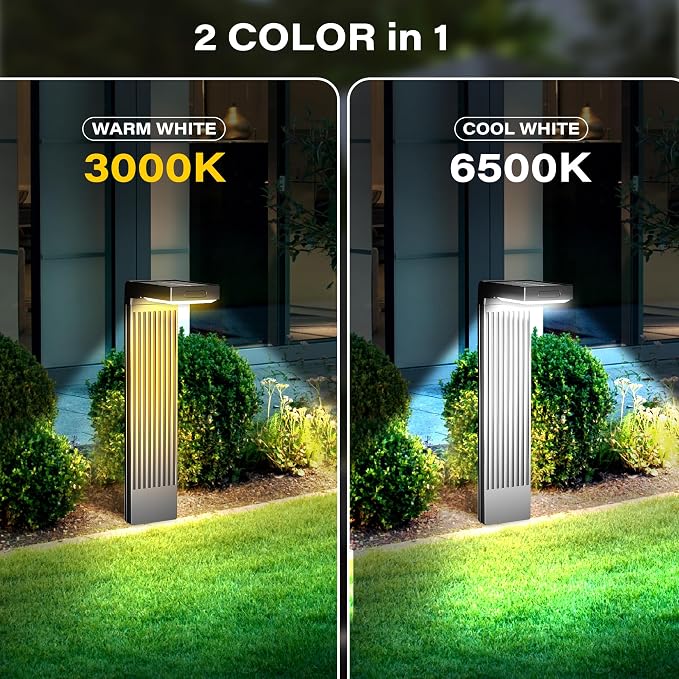 Solar Pathway Lights Outdoor 4Pack, 2 Color in 1 Motion Sensor Walkway Lights - Image 4