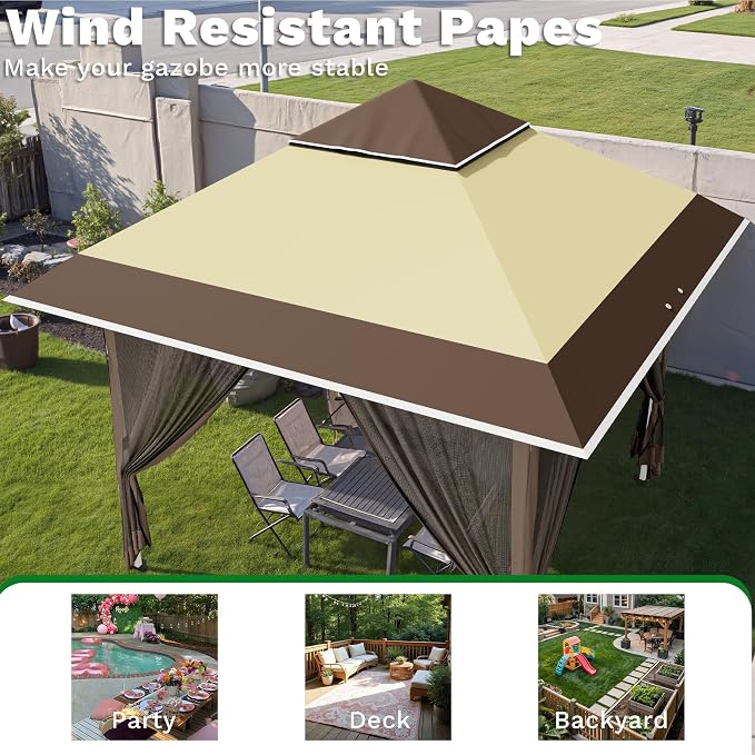 Devoko 12x12 Pop Up Gazebo Canopy Tent - Image 6