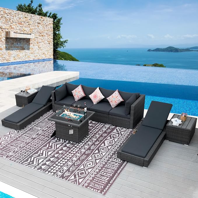 NICESOUL 9 Piece Outdoor Patio Furniture Set by NICESOUL