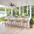 24” Outdoor Swivel Bar Stools Set of 4, Counter Height Bar Stools by HOMTHING