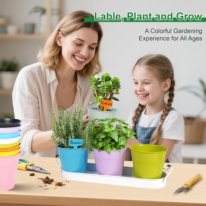 Herb Garden Planter Indoor Kit – 6 Metal Pots - Image 6