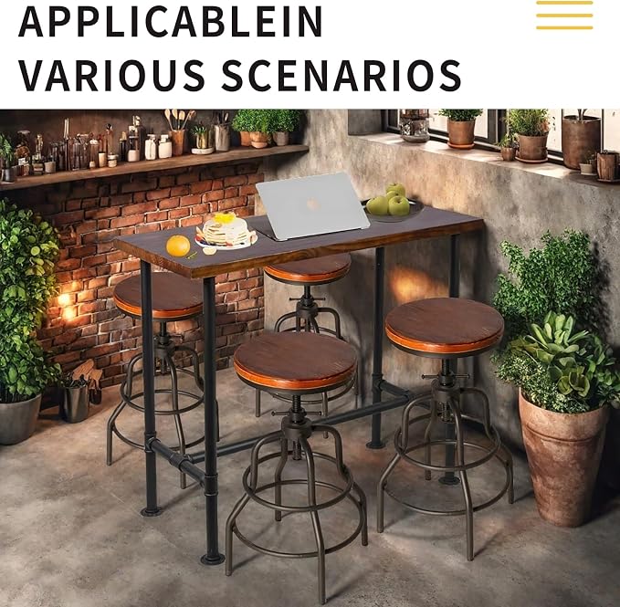 LOKKHAN Vintage Industrial Barstools - Image 6