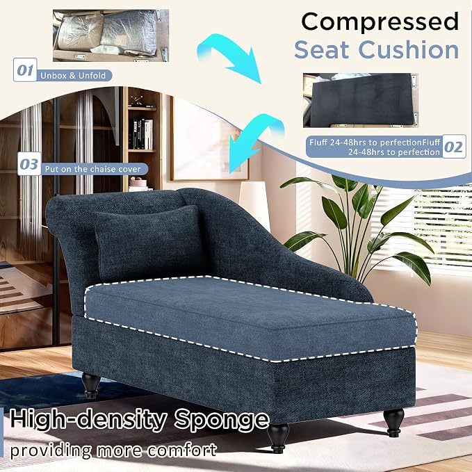 Yongqiang Storage Chaise Lounge Indoor, Upholstered Chaise Lounge Chair - Image 6