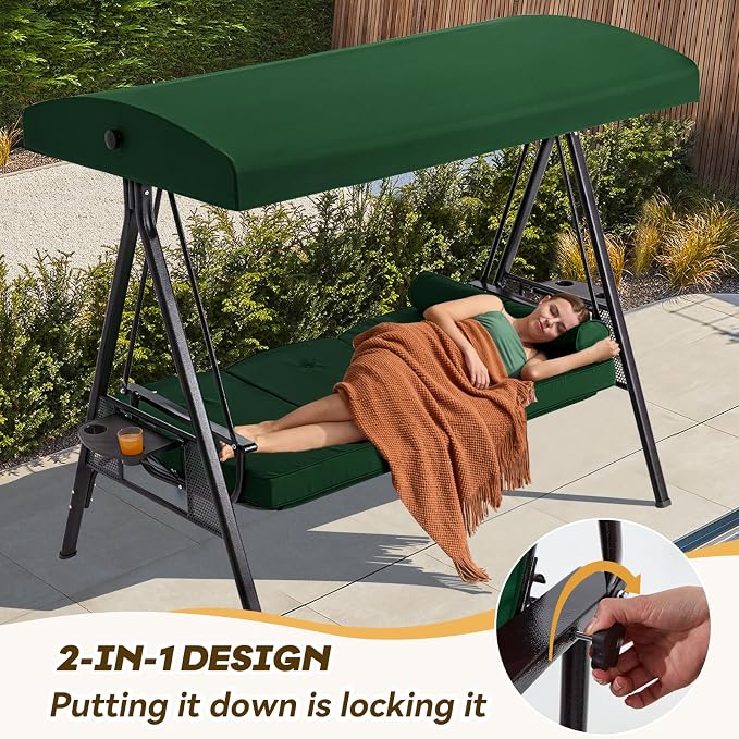 3 in 1 Outdoor Porch Swing - Image 2