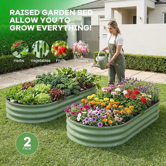 Galvanized Raised Garden Bed Outdoor, Rust-Resistant Garden Planter Box - Image 7