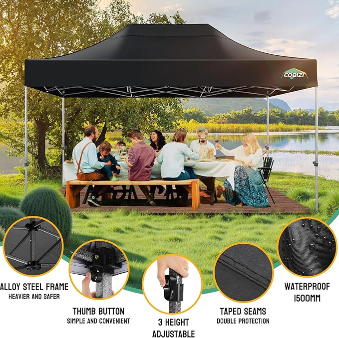 COBIZI 10x15 Pop up Canopy Tent Heavy Duty - Image 4