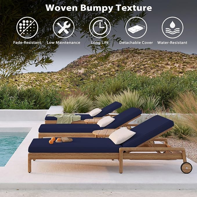 Sundale Outdoor Olefin Chaise Lounge Cushion Set of 2, Water-Resistant Patio - Image 7