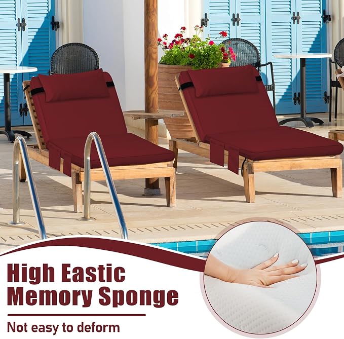 Tondiamo 2 Set Outdoor Chaise Lounge Cushions - Image 4