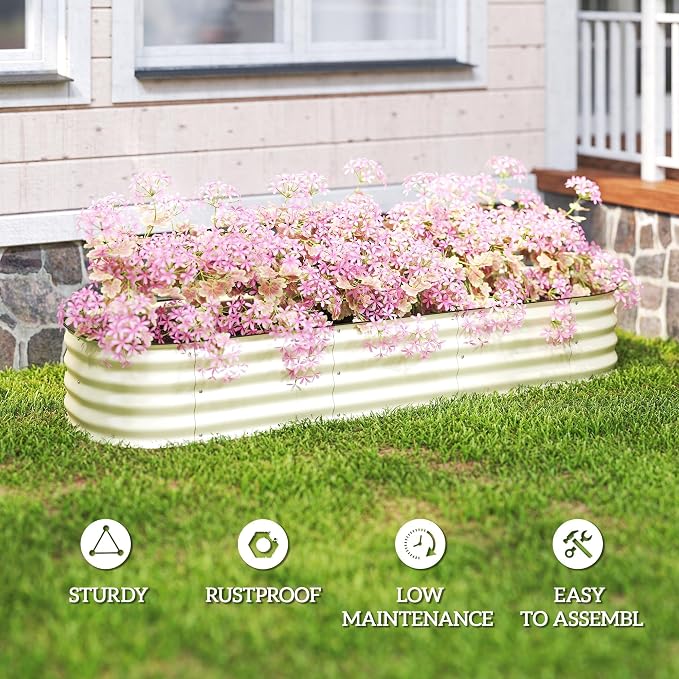 Outsunny 6.5' x 2' x 1' Galvanized Raised Garden Bed Kit, Outdoor Metal - Image 6