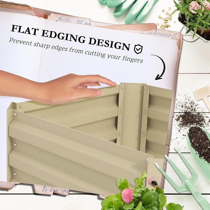 Outsunny Galvanized Raised Garden Bed, 73.5" Tall Outdoor Planter Box - Image 5