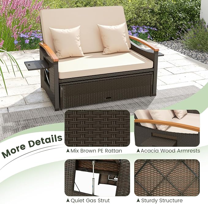 Tangkula Patio Rattan Daybed - Image 7