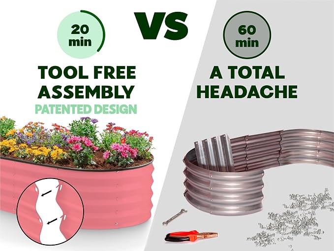 Plant & Plot Galvanized Raised Garden Beds Outdoor // 4×2×1 ft Planter Raised - Image 2