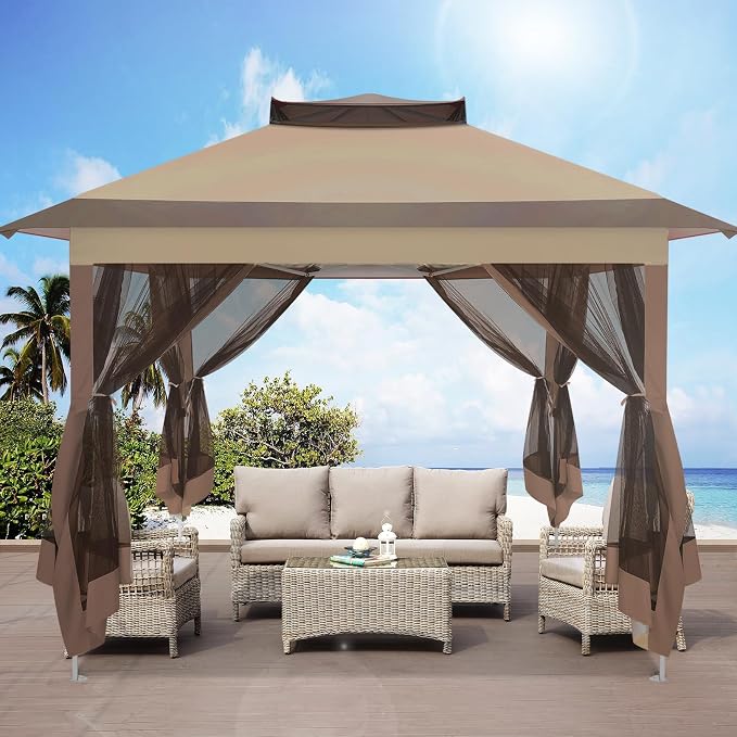 COBIZI 10x10 Pop Up Gazebos on Clearance 11x11 Canopy Tent Easy Up Outdoor - Image 2