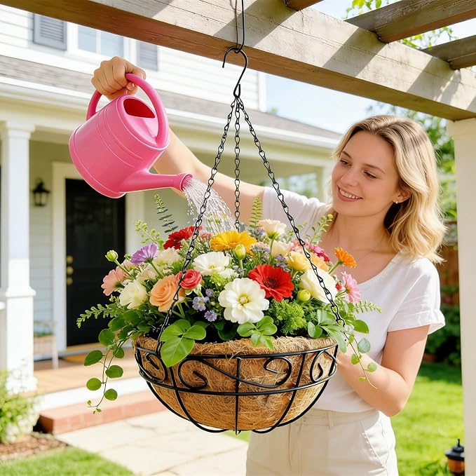 Hanging Planters for Outdoor Plants, 2 Pack 12 inch Wire Hanging Baskets - Image 4