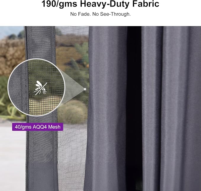 PURPLE LEAF Louvered Pergola 10' x 13' Outdoor Aluminum Modern Gray Pergola - Image 5