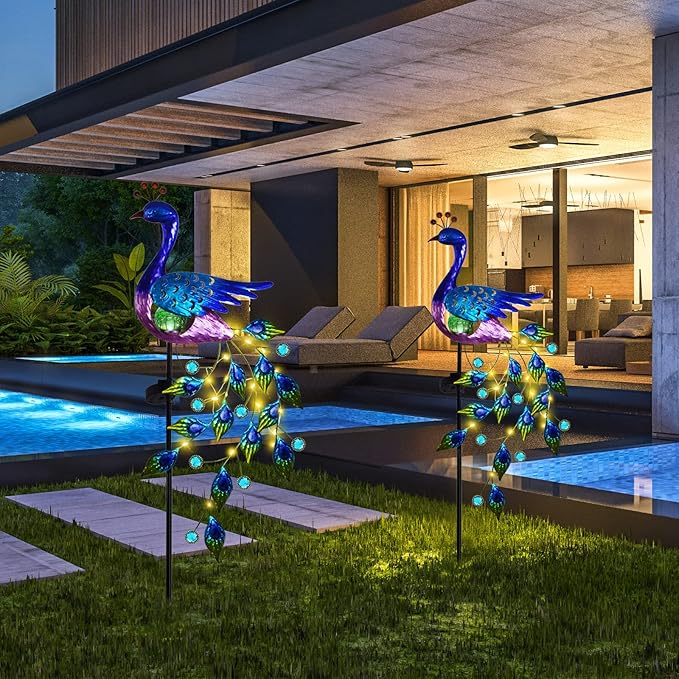 DREAMSOUL Peacock Solar Garden Lights Outdoor Decorative Stake, Waterproof - Image 5