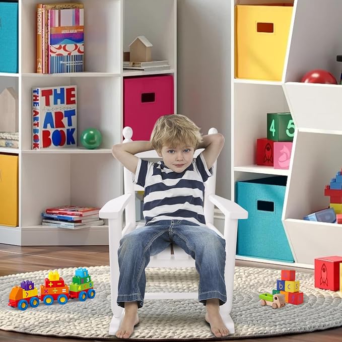 Toddler Rocking Chair Wooden Toddlers Comfy Recliner Rocker - Image 2