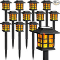 GIGALUMI Solar Lights for Outside, 12 Pack Flickering Flame LED Solar Outdoor by GIGALUMI