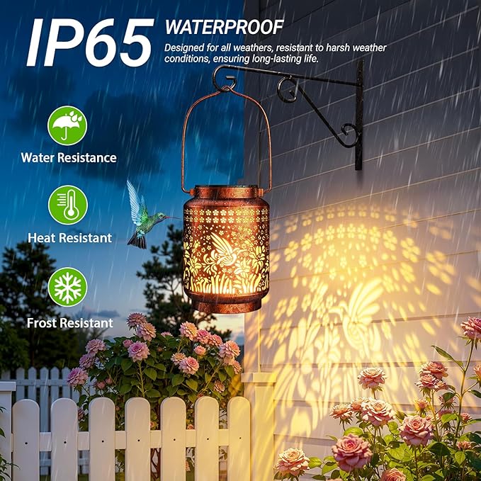 KOOPER 2 Pack Solar Lanterns Outdoor Waterproof Birthday Gifts - Image 4