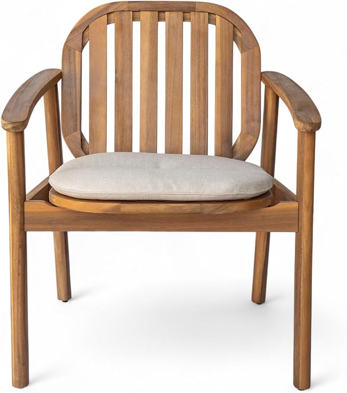 Christopher Knight Home Meja Acacia Wood Outdoor Dining Set - Image 5