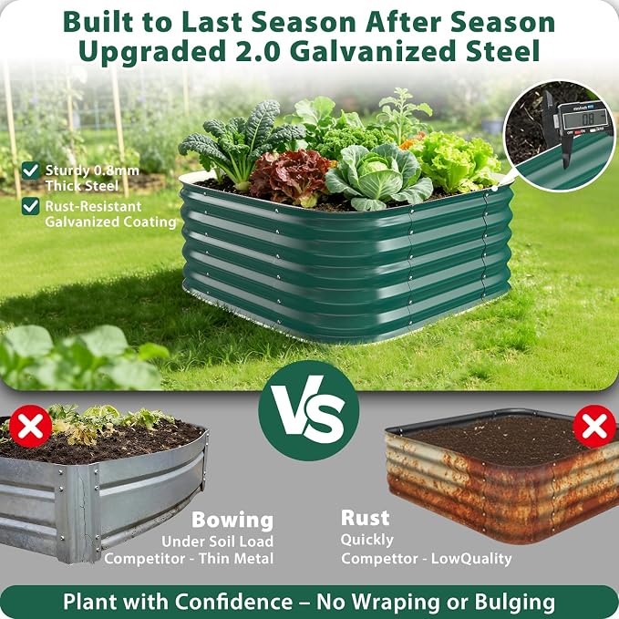 Galvanized Raised Garden Bed Outdoor, Gardening Beds - Image 3