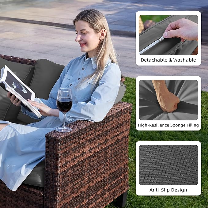 UDPATIO Patio Furniture Set, 6 Pieces Outdoor Conversation Sets - Image 6