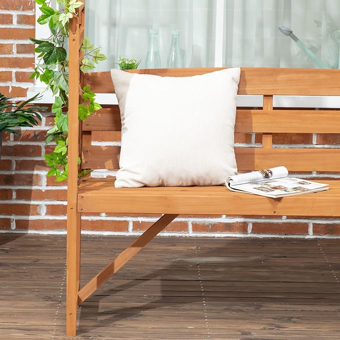 Outsunny Patio Garden Bench Arbor Arch - Image 9