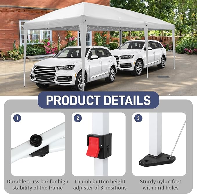 VINGLI Pop Up Canopy Tent with Sidewalls, Outdoor Gazebo Canopy Tent, Patio - Image 5