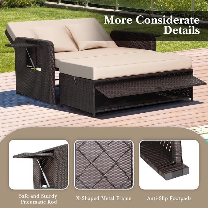 Tangkula Patio Rattan Daybed - Image 4