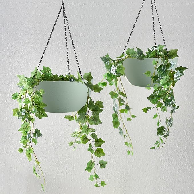 WOUSIWER 13 inch 2 Pack Large Hanging Planters - Image 6