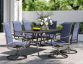 PHI VILLA 7 Piece Outdoor Patio Dining Set, Large Metal Table and 6 Swivel by PHIVILLAThepioneerofcomfortablehouseholdsupplies